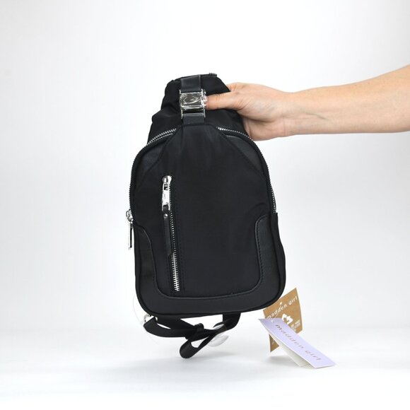 Madden Girl Brooke Nylon Sling Bag - Black - Picture 1 of 9
